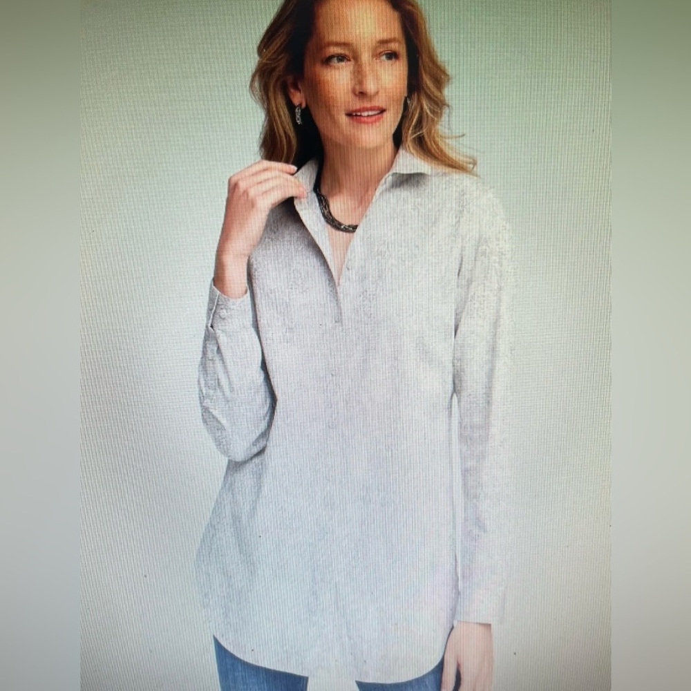 CHICOS NO IRON PYTHON PRINT TUNIC BLOUSE CHICOS 2 WILL FIT MISSES M/12 NWT!